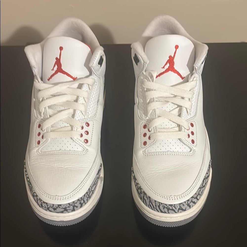 Jordan 3 White and Red Sneakers with Iconic Design